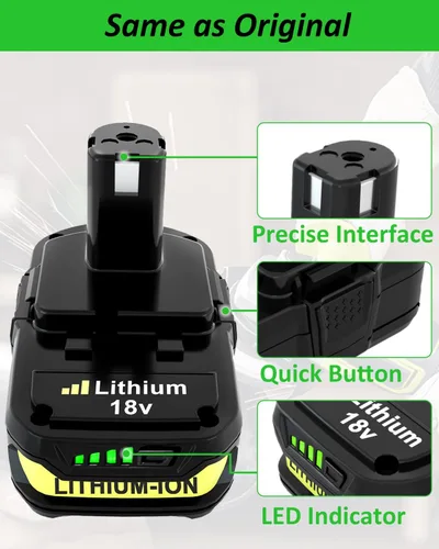 Vista 6 de Reemplazo de batería de iones de litio de 18 V y 3.0 Ah para batería Ryobi