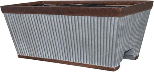 Southern Patio Westlake 054818 - Maceta de resina texturizada para exteriores, 24 pulgadas, con protectores UV, galvanizado rústico