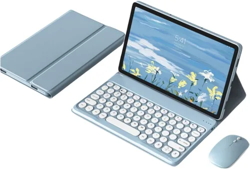 Vista 12 de kaidisen Funda de teclado para Galaxy Tab S6 Lite de 10.4 pulgadas con teclado y mouse Bluetooth, cubierta de teclado desmontable de color caramelo