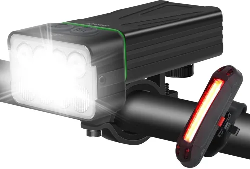 BORUiT Bike Lights for Night Riding, Bicycle Light Front Headlight and Back Taillight with 8+5 Light Modes, USB Rechargeable Bright Bike Headlights