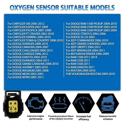 Vista 2 de 234-4587 Sensor de oxígeno O2 Sensor 2 piezas para Chrysler 300 2005-2012, sensor de oxígeno O2 para Dodge Avenger 2008-2010, para Jeep