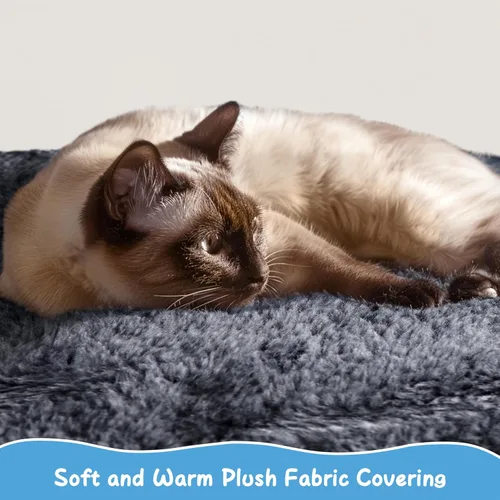 Vista 7 de Yaheetech Torre de árbol para gatos, condominio de 40 pulgadas con hamaca, plataforma suave de gran tamaño, tabla de rascar, canasta, camas