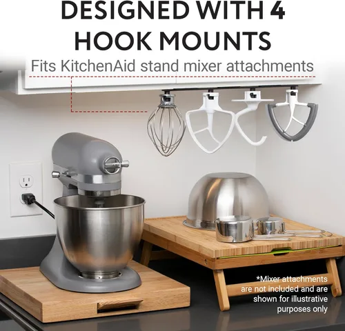 Vista 3 de IMPRESA Soporte para utensilios, 13 x 0.75 x 1 pulgadas, compatible con accesorios de mezclador KitchenAid, soporte para batidora de pie