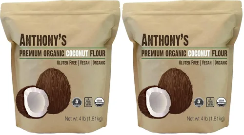 Vista 8 de Harina de Coco Orgánica de Anthony's, 4 lb, Probada por Lotes Sin Gluten, Sin OGM, Vegana, Apta para Keto