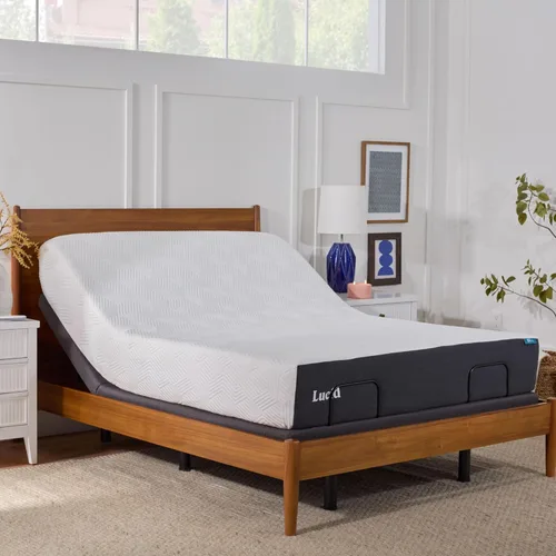 Vista 7 de Lucid L300, base de cama ajustable, motorizada, se monta en 5 minutos, con estación de carga USB doble, inclinación para pie y cabeza, control