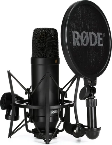 Vista 13 de Rode NT1 - Micrófono condensador de 5ª generación con montaje de choque SM6 y filtro pop, color plateado Dual Xlr y USB-C, 1 cápsula de oro