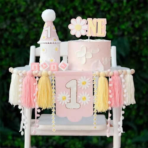 Vista 11 de Decoraciones de fiesta de primer cumpleaños de Mr Onederful para bebé Mr Onederful Bandera para silla alta Corona Topper de pastel Decoraciones