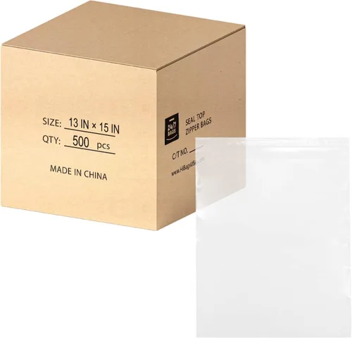 Vista 9 de 6" X 9" (100 bolsas) Bolsas de plástico transparente con cierre zip resellable de 2 mil