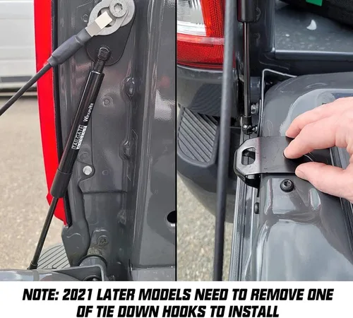 Vista 6 de Winunite Compatible con F150 2015-2025 Asistente de Compuerta Trasera – Material de Acero Inoxidable, Descenso Controlado Silencioso, No Más