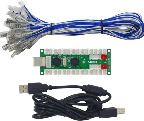 SJJX 2 Jugadores Arcade Juego DIY Kit USB Codificador Controlador Botón Joystick Para Retro Pie Raspberry Pi MAME PC