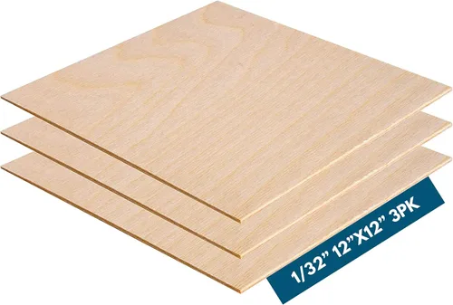 Vista 14 de Madera contrachapada de abedul báltico de 1/2 x 12 x 12 - Grado B/BB (paquete de 3) perfecto para artes y manualidades, proyectos escolares