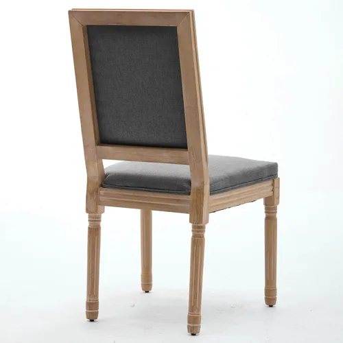 Vista 7 de Solid Wood Rattan-Back Dining Chairs Set of 2 with Linen Cushion & S-Springs, Durable Table & Chair Sets for Dining Room, Kitchen, Cafe, Living Room