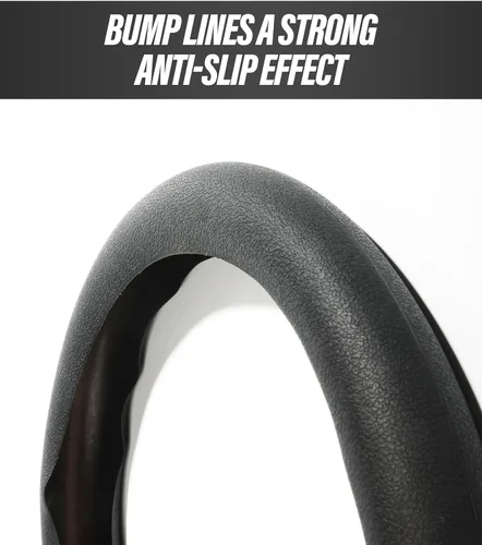 Vista 3 de ESEWALAS Funda de Volante de Coche de Silicona, Funda de Volante de Silicona de Textura de Cuero Suave y Sin Olor, Protector de Volante Universal