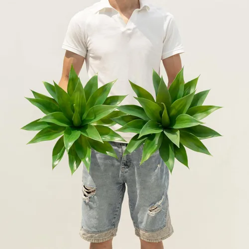 Vista 17 de Ttranewsoo Plantas Artificiales de Agave para Interiores, Resistentes a los Rayos UV, Maceteros Falsos de Agave para Decoración Exterior, Plantas