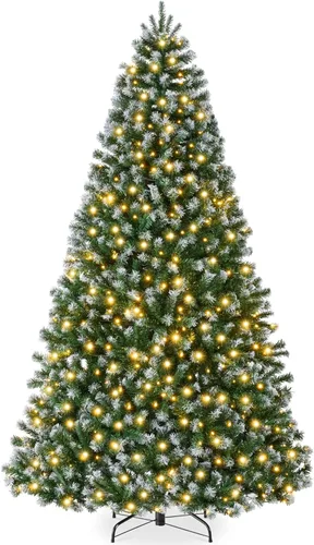 Vista 10 de Best Choice Products Árbol de Navidad de abeto azul preiluminado, decoración artificial con bisagras completas, 100 luces incandescentes blancas