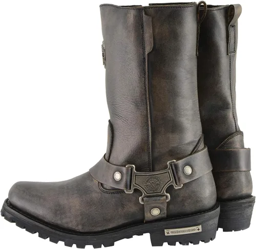 Vista 6 de Milwaukee Leather MBL9361 - Botas clásicas con punta cuadrada para mujer, color marrón envejecido de 11 pulgadas