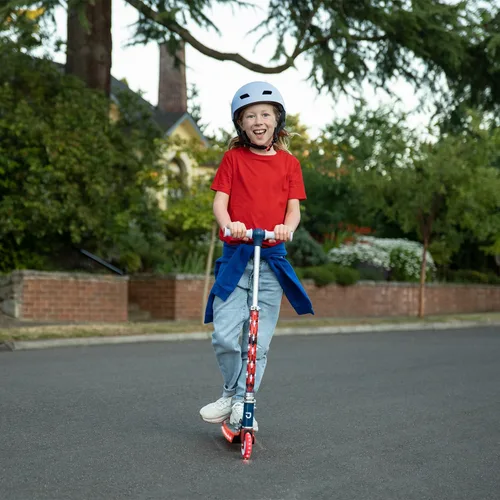 Vista 9 de Jetson Marvel Spider-Man - Patinete de 2 ruedas para niños, luces LED en el manillar, vástago, ruedas y cubierta, manillar ajustable, freno trasero