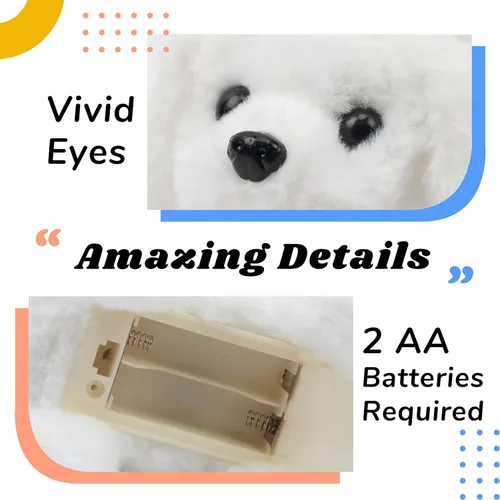 Vista 196 de Hopearl - Juguete de peluche electrónico interactivo de conejo con orejas LED, sonidos y movimientos; camina, se menea e ilumina las orejas, mueve