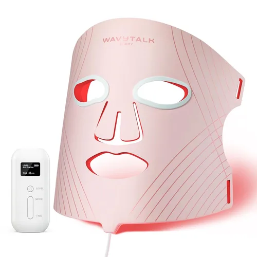 Vista 12 de wavytalk Red Light Therapy Mask for Face, Glow Time LED Face Mask 850nm NIR Blanco