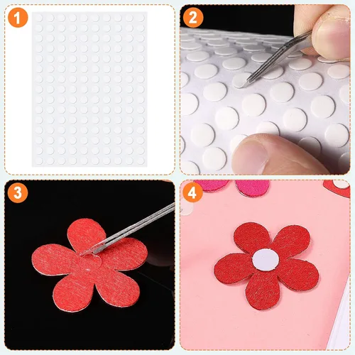 Vista 3 de Adhesivos adhesivos de doble cara transparentes de doble cara con cinta adhesiva redonda sin rastros, adhesivo resistente al agua