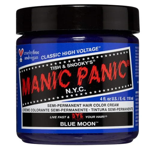 MANIC PANIC Classic Blue Moon - Tinte semipermanente para el cabello, tinte de cabello azul frío neón para mujeres y hombres que dura de 4 a 6