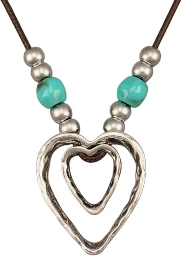 Vista 40 de Jeilwiy Collar de cuero para mujer, collar funky, gargantilla de cuerda con colgante, joyería de estilo bohemio