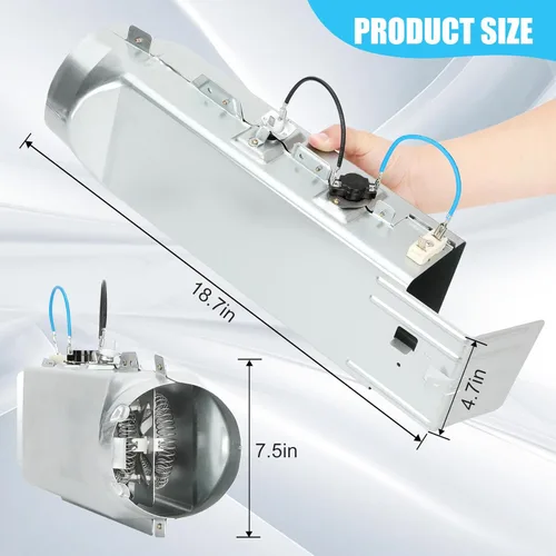 Vista 7 de Elemento calefactor para secadora DC97-14486A con OEM DC96-00887A, Compatible con secadora Samsung dv40j3000ew/a2 dv45h7000ew/a2 dve50r5400v/a3