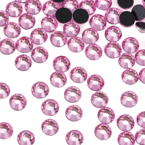 Vista 36 de 1440 piezas de diamantes de imitación termoadhesivos SS20 color púrpura2 con parte posterior plana, gemas de cristal de vidrio para ropa, camisas