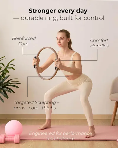 Vista 6 de Kit de pilates para mujer - Juego de equipo de pilates para el hogar con anillo, pelota y bandas de resistencia Kit de pilates con accesorios