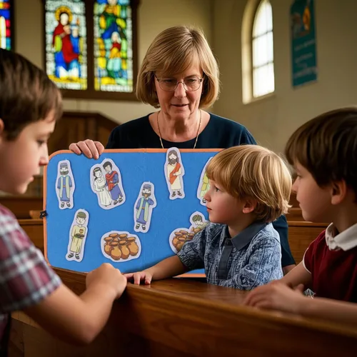Vista 4 de CHEFAN Set de historias en panel de fieltro/franela de 4 piezas, piezas de fieltro precortadas para tiempo de círculo en preescolar, historia