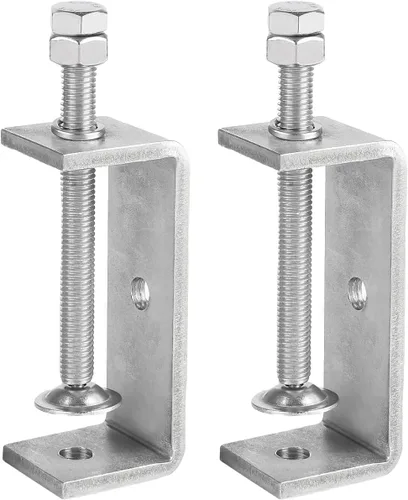 Vista 8 de Paquete de 2 abrazaderas en C de acero inoxidable 304 pequeñas de 1 pulgada, abrazaderas en C mini resistentes con aberturas de mandíbula anchas