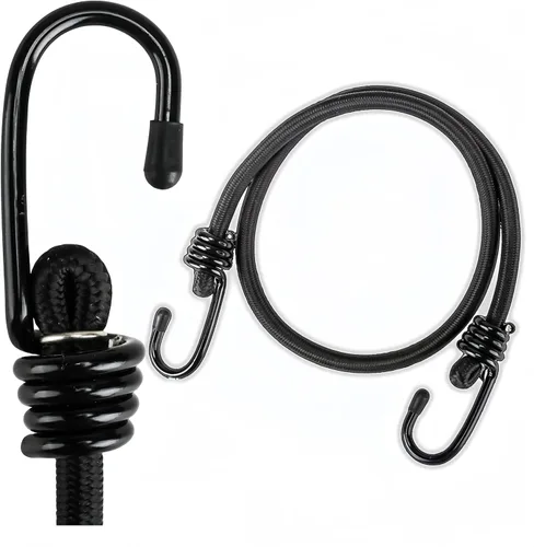 Lanlord Cuerdas elásticas de látex negro resistentes para exteriores de 20 pulgadas con correas elásticas de gancho, 2 unidades de 20 pulgadas