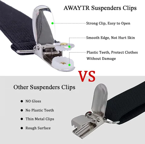 Vista 4 de AWAYTR Juego de corbatín con tirantes y tirantes ajustables para niños y niñas