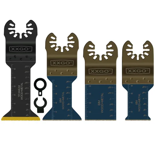 Vista 11 de XXGO 3 piezas de cuchillas oscilantes de titanio multiherramienta de alcance extra largo para metal madera clavos tornillos plástico ajuste