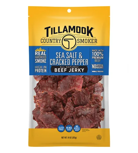 Vista 13 de Tillamook Country Smoker Carne Seca de Res Ahumada con Madera Dura Real, Glaseada con Miel, 10 Onzas