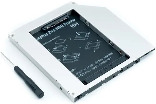 Vista 3 de Laptop 2nd HDD SSD DVD Bay Caddy Adapter for 2.5''/9.5mm Universal CD/DVD-ROM SATA to SATA Hard Drive External Enclosure