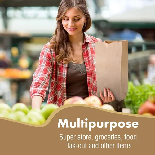 Vista 7 de Perfect Stix Bolsas de papel kraft marrón de 6 libras para llevar - Paquete de 500