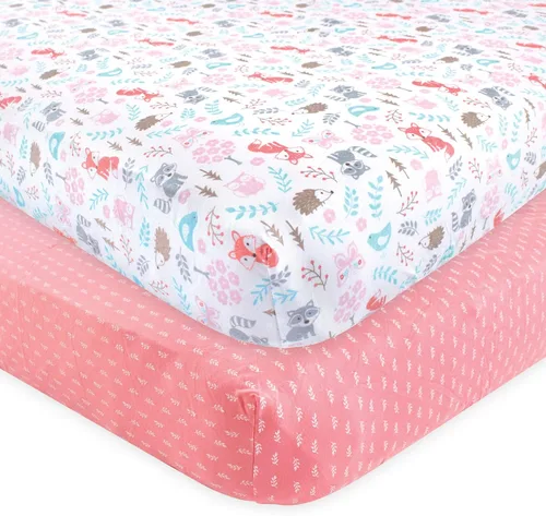 Vista 36 de Hudson Baby Sábana bajera ajustable unisex de algodón para cuna, diseño de animales de granja para niños, talla única