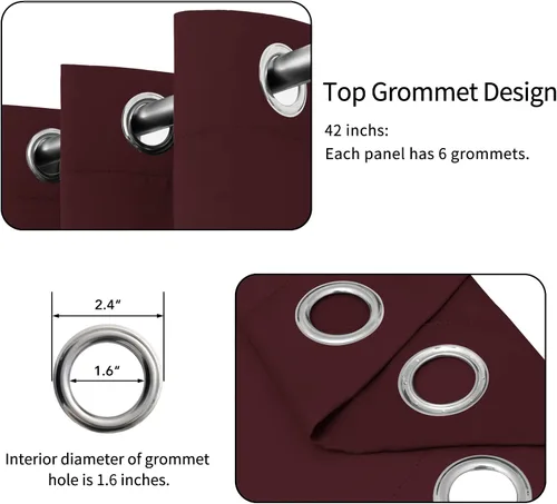 Vista 393 de Easy-Going - Cortinas opacas para dormitorio, aislamiento térmico sólido con ojales, cortinas de ventana para reducción de ruido, cortinas