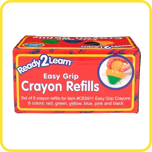 Vista 6 de READY 2 LEARN Recargas de crayones de agarre fácil - 6 colores - A partir de 18 meses - Crayones no tóxicos para niños pequeños - Los mangos se