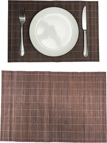 Vista 17 de Juego de 2 piezas esterillas de bambú para enrollar sushi, estilo japonés, natural, antideslizantes, de bambú, lavables, resistentes al calor, Marrón