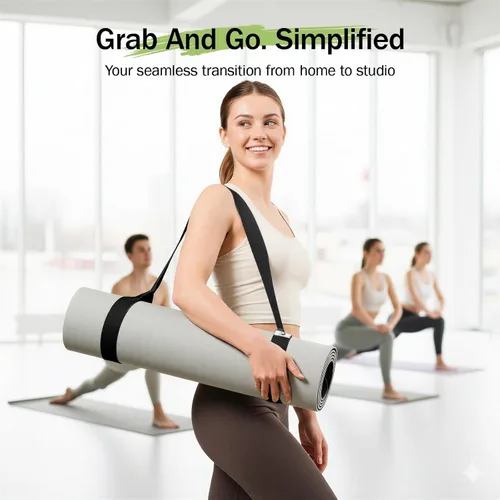 Vista 2 de Slim Panda Yoga Mat Straps for Carrying, Adjustable Yoga Mat Carrier Sling Fits All Mats(Mat Not Included)