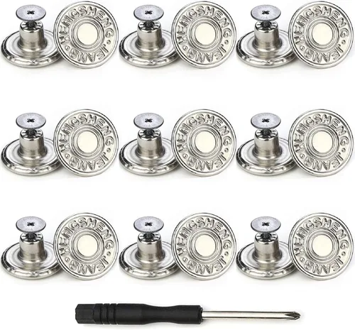 Vista 9 de Arokimi Reemplazo de botones de jeans, botones instantáneos sin coser para pantalones con herramienta, 0.669 in