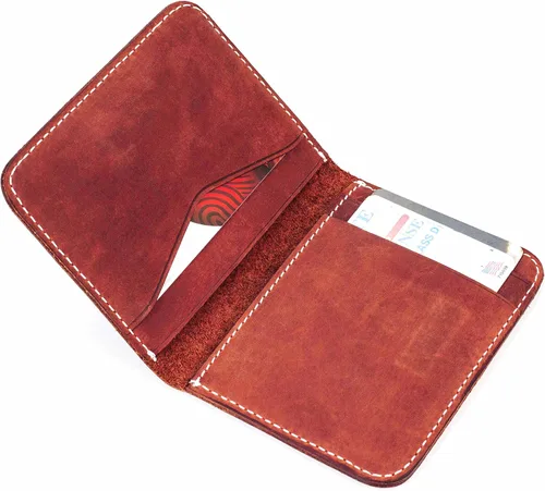 Vista 3 de DUEBEL Billetera delgada de cuero genuino de grano completo con bolsillo frontal minimalista delgada tarjetero