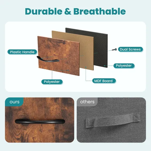 Vista 20 de OLIXIS Cómoda de 5 cajones para dormitorio, torre de almacenamiento de tela para sala de estar, entrada, marco de acero resistente, parte superior