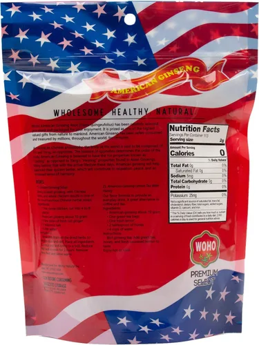 Vista 2 de WOHO #109.8 Raíces cortas Jumbo de ginseng americano 8 oz por WOHO