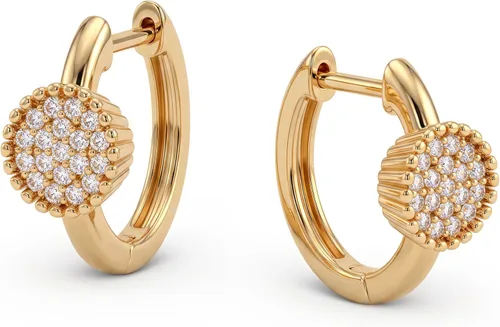 Vista 6 de VACRONA - Aretes tipo arracada de aro para mujer, chapados en oro de 14 quilates, diseño de Huggie 8 Cola de serpiente
