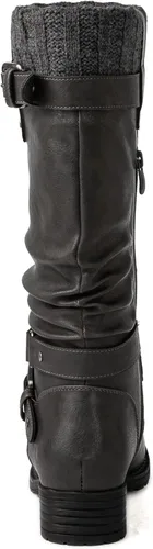 Vista 5 de GLOBALWIN Women's Motorcycle Boots Mid Calf Boots Low Heels Fall Winter Fashion Boots For Women