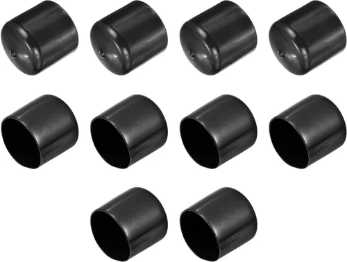 Vista 31 de uxcell 10 tapas de goma de 0.984 in (1 pulgada) de vinilo de identificación redonda tapa tapa de rosca protectores de rosca negro
