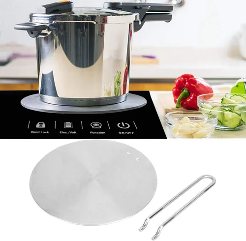 Vista 8 de Fdit Placa difusora de calor para estufa de gas de acero inoxidable, placa de inducción de difusor de calor para estufa de gas eléctrica (9.4 in)